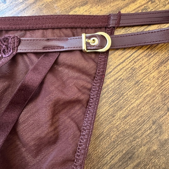 Victoria's Secret Logo Embroidery String Bikini Panty Brown - Picture 7 of 7